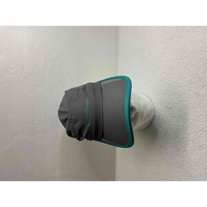 Eddie Bauer Gray Teal Trim‎ Sun Visor Hat Elastic Activewear Hat One Size